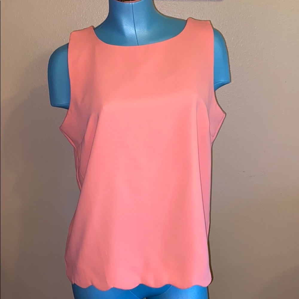 J. Crew Scalloped Open Back Tank